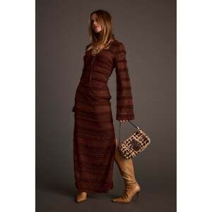 12th Tribe Melrose Espresso Maxi Dress Size S